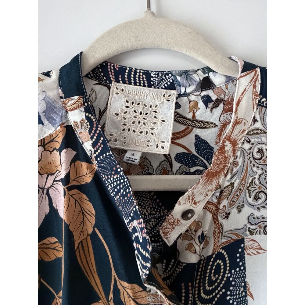 Johnny Was Leo Button-Down Top Patchwork Floral P… - image 6